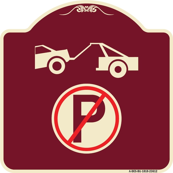 Signmission No Parking Tow Away Zone Symbol Heavy-Gauge Aluminum Architectural Sign, 18" x 18", BU-1818-23612 A-DES-BU-1818-23612 - main